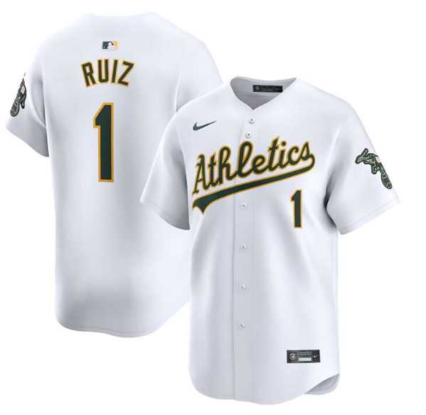Men's Oakland Athletics #1 Esteury Ruiz White Home Limited Stitched Jersey Dzhi,We sell and wholesale Men's Oakland Athletics #1 Esteury Ruiz White Home Limited Stitched Jersey Dzhi on line form chian!